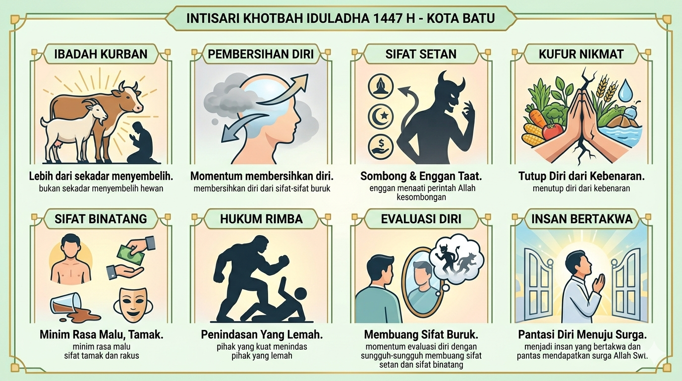 Khotbah Iduladha 1447 H Ajak Jamaah Jadikan Kurban sebagai Momentum "Menyembelih" Sifat Buruk